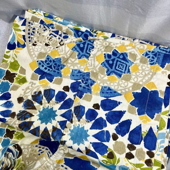 POTTERY BARN XL Rectangle Linen Floral Tropical Tablecloth  70" x 104" - Picture 5 of 10